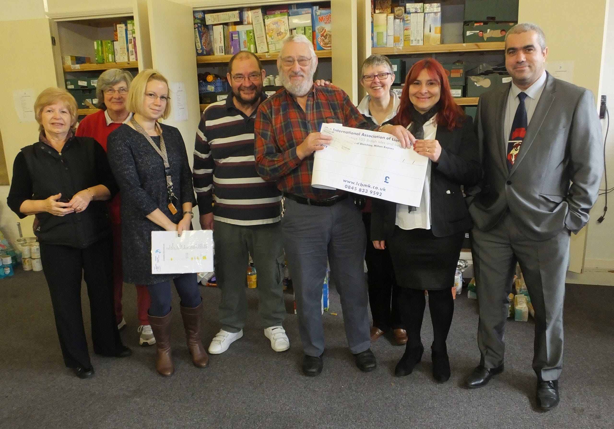 The Lions Club of Bletchley helped facilitate a £400 donation and a quantity of food from Merkan CIA