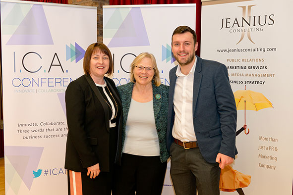 Jean Gowin, Ann Limb CBE and Ben Searle at the ICA Conference
