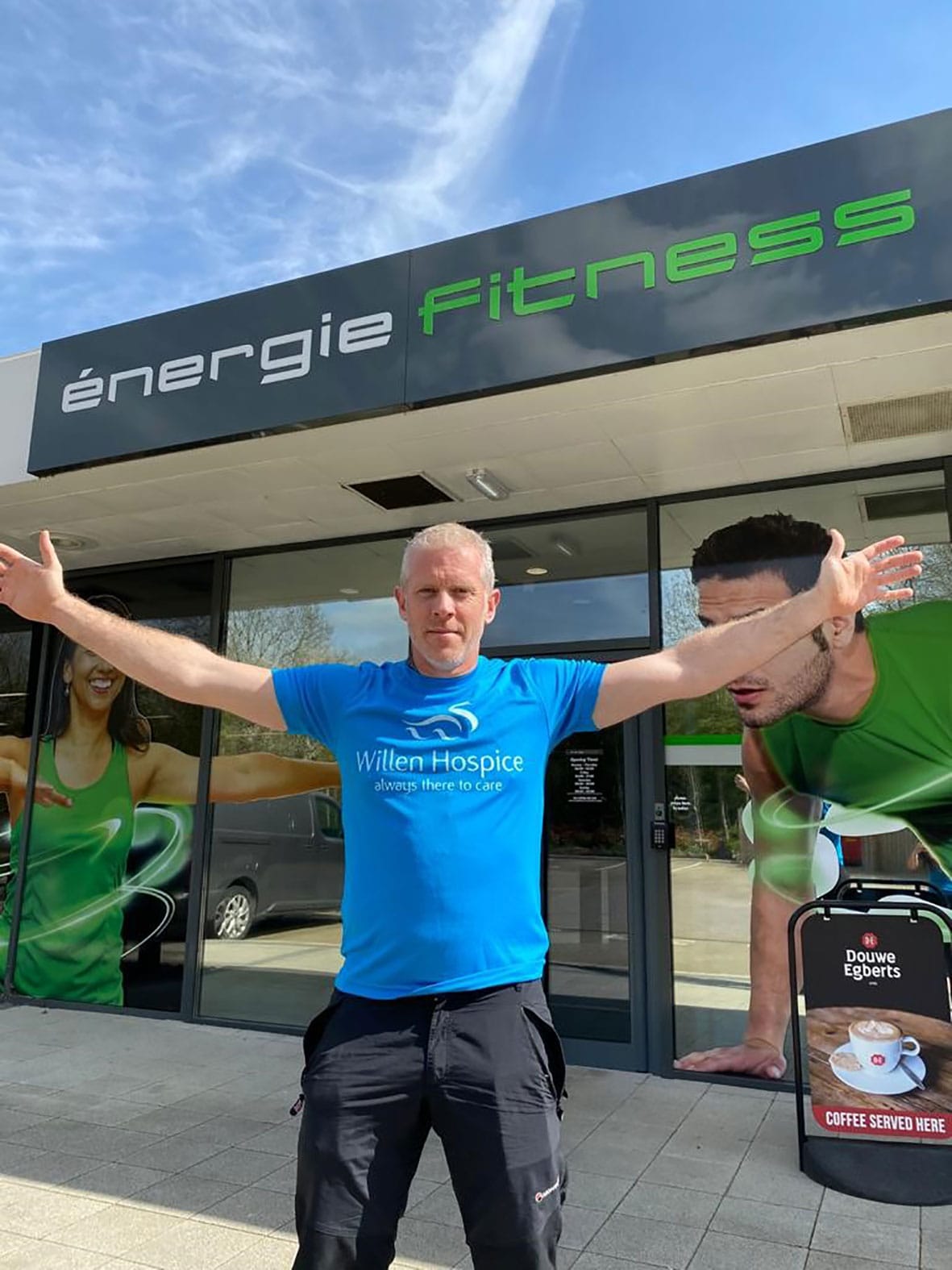 Rob Francis outside energié Fitness Milton Keynes