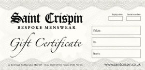 Saint Crispin Bespoke Menswear gift certificate