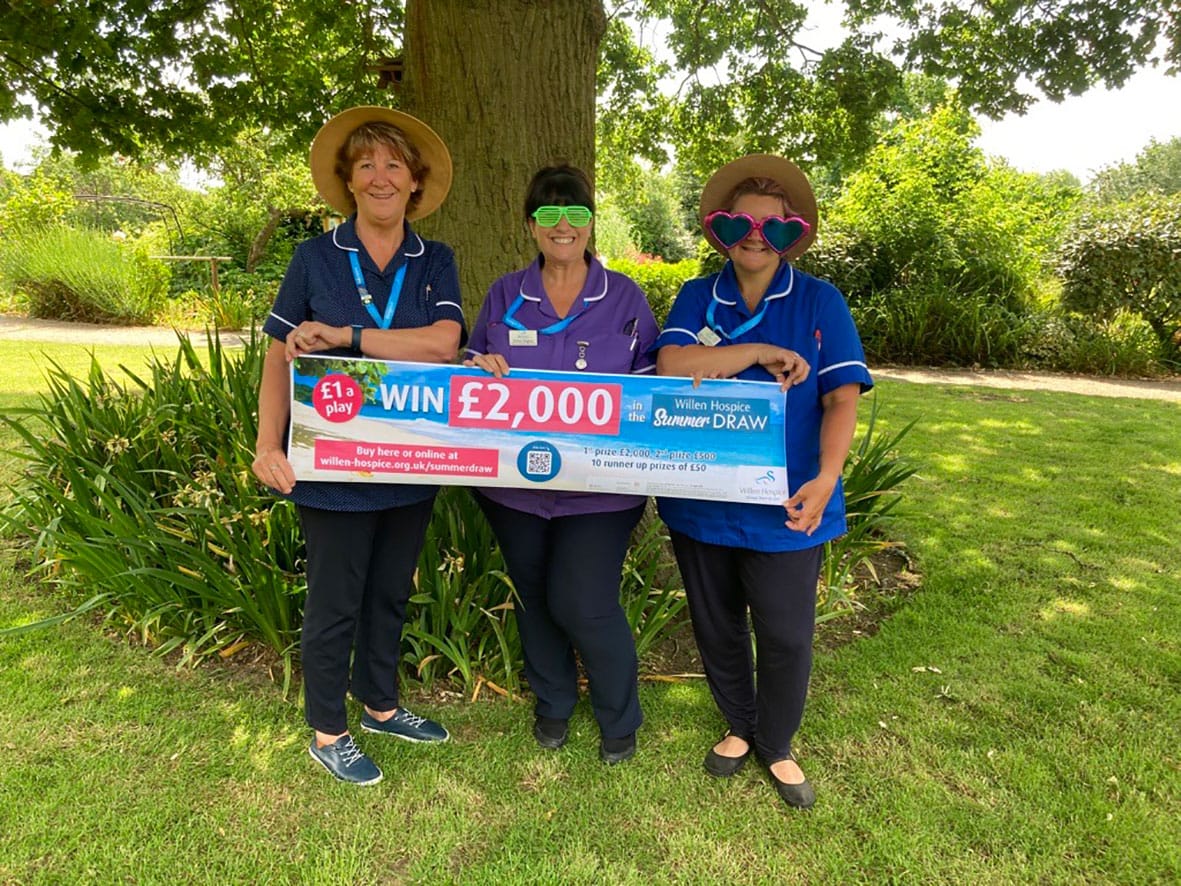 nurses promote the Willen Hospice summer draw