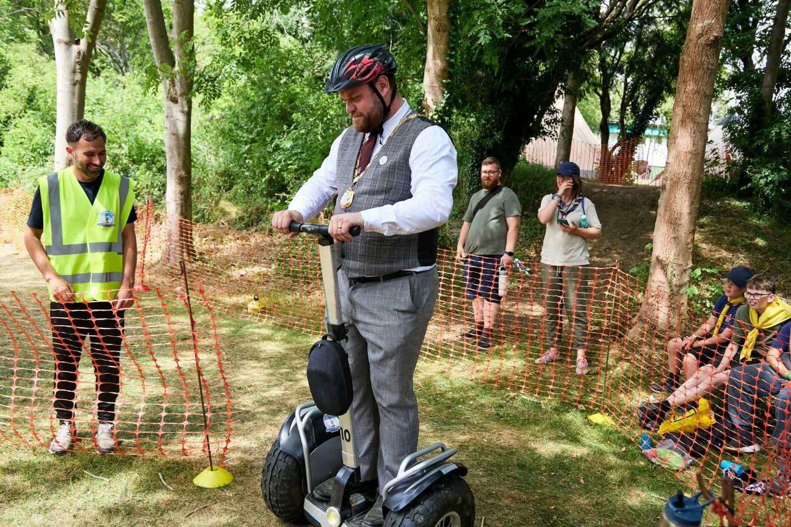 James Lancaster on a Segway